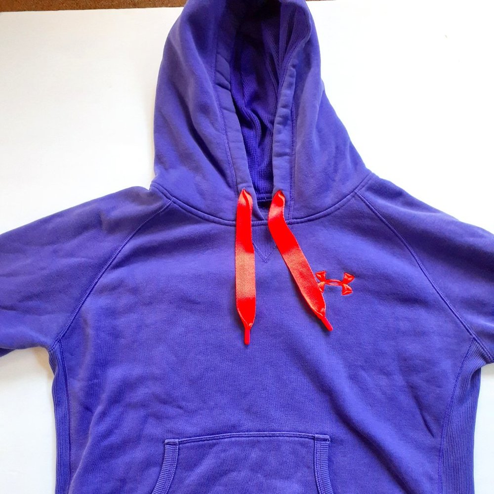 Under Armour Women's Sweatshirt Hooded Loose Coldgear Purple Large